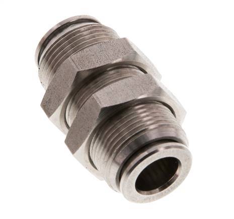 8mm Steckverschraubung Edelstahl FKM Bulkhead