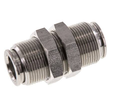 10mm Push-in Fitting Stainless Steel FKM Bulkhead