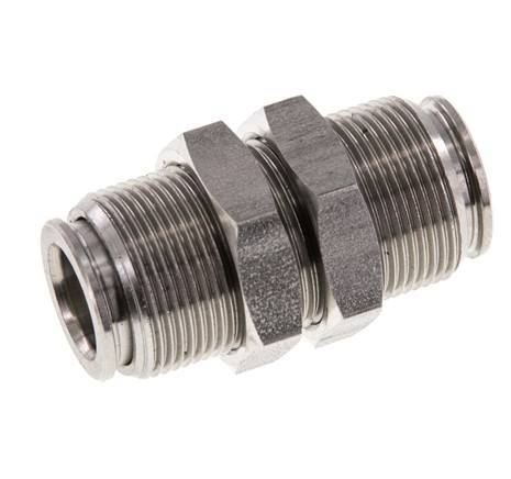 10mm Steckverschraubung Edelstahl FKM Bulkhead