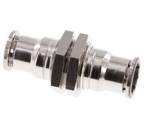 16mm Push-in Fitting Stainless Steel FKM Bulkhead