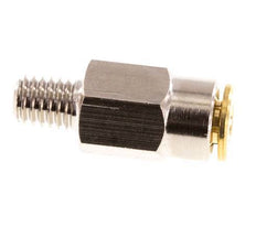 4mm x M 6 (konisch) Steckverschraubung mit Außengewinde Messing NBRHochdruck [2 Stück]