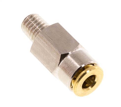 4mm x M 6 (konisch) Steckverschraubung mit Außengewinde Messing NBRHochdruck [2 Stück]