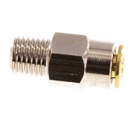 4mm x M 8 x 1 (konisch) Steckverschraubung mit Außengewinde Messing NBRHochdruck [2 Stück]