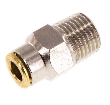 6mm x R1/4'' Steckverschraubung mit Außengewinde Messing NBRHochdruck [2 Stück]