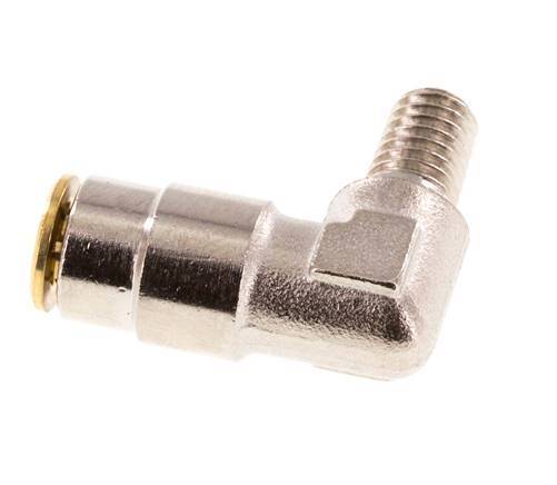 4mm x M 6 (conical) 90deg Elbow Push-in Fitting with Male Threads Brass NBRHigh Pressure [2 Pieces]