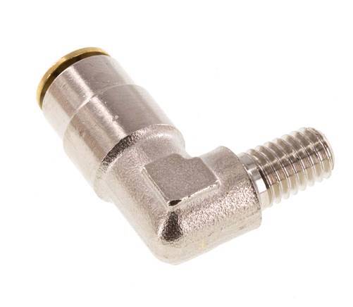 4mm x M 6 (conical) 90deg Elbow Push-in Fitting with Male Threads Brass NBRHigh Pressure [2 Pieces]