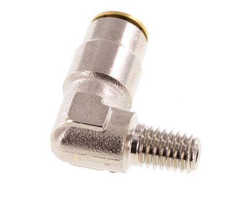 4mm x M 6 (konisch) 90Grad Winkel-Steckverschraubung mit Außengewinde Messing NBRHochdruck [2 Stück]