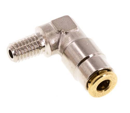4mm x M 6 (konisch) 90Grad Winkel-Steckverschraubung mit Außengewinde Messing NBRHochdruck [2 Stück]