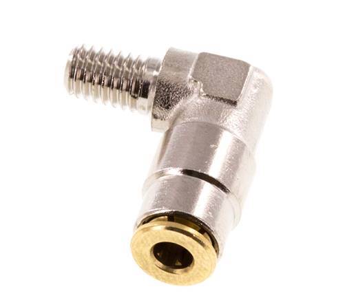 4mm x M 6 (konisch) 90Grad Winkel-Steckverschraubung mit Außengewinde Messing NBRHochdruck [2 Stück]