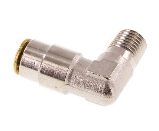 4mm x M 8 x 1 (konisch) 90° Winkel-Steckverschraubung mit Außengewinde Messing NBRHochdruck [2 Stück]