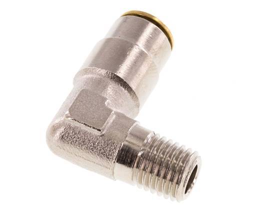 4mm x M 8 x 1 (konisch) 90° Winkel-Steckverschraubung mit Außengewinde Messing NBRHochdruck [2 Stück]