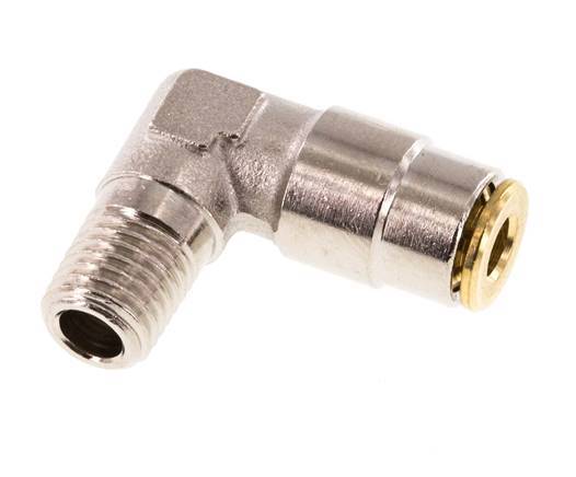 4mm x M 8 x 1 (konisch) 90° Winkel-Steckverschraubung mit Außengewinde Messing NBRHochdruck [2 Stück]