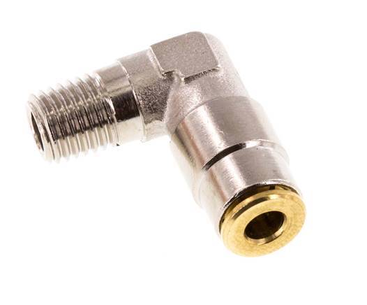4mm x M 8 x 1 (konisch) 90° Winkel-Steckverschraubung mit Außengewinde Messing NBRHochdruck [2 Stück]