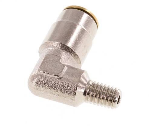 6mm x M 6 (konisch) 90° Winkel-Steckverschraubung mit Außengewinde Messing NBRHochdruck [2 Stück]