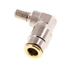 6mm x M 6 (konisch) 90° Winkel-Steckverschraubung mit Außengewinde Messing NBRHochdruck [2 Stück]