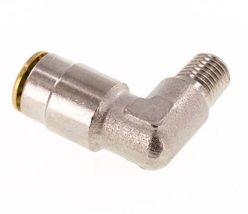 6mm x M 8 x 1 (konisch) 90 Grad Steckverschraubung mit Außengewinde Messing NBRHochdruck [2 Stück]