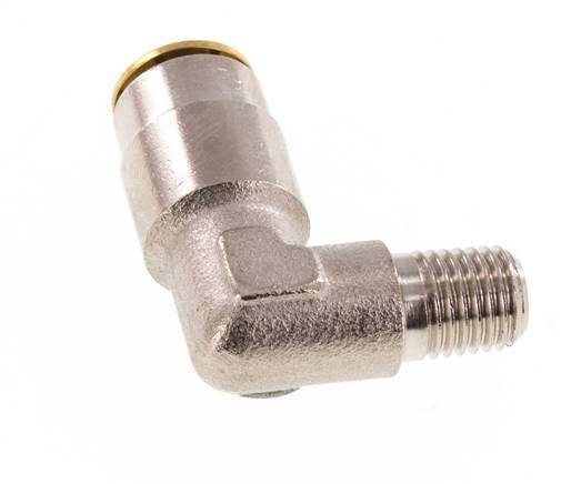 6mm x M 8 x 1 (conical) 90deg Elbow Push-in Fitting with Male Threads Brass NBRHigh Pressure [2 Pieces]