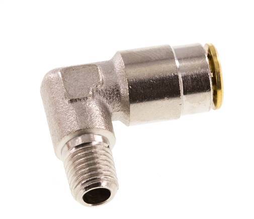 6mm x M 8 x 1 (konisch) 90 Grad Steckverschraubung mit Außengewinde Messing NBRHochdruck [2 Stück]