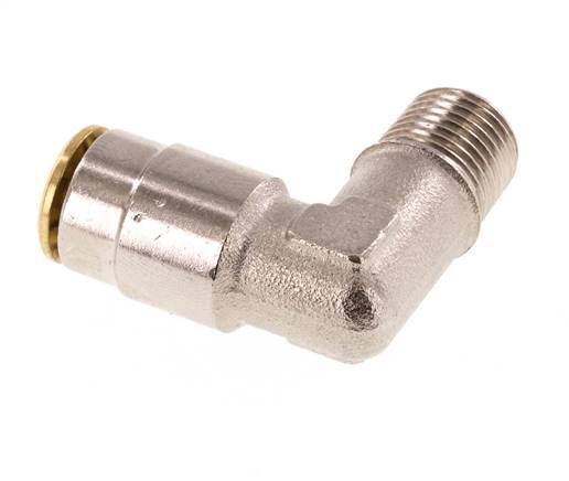 6mm x M 10 x 1 (konisch) 90 Grad Steckverschraubung mit Außengewinde Messing NBRHochdruck [2 Stück]