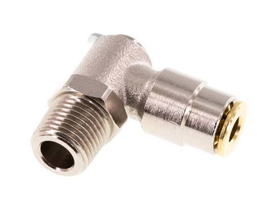 4mm x R1/8'' 90deg Winkel-Steckverschraubung mit Außengewinde Messing NBR drehbarHochdruck