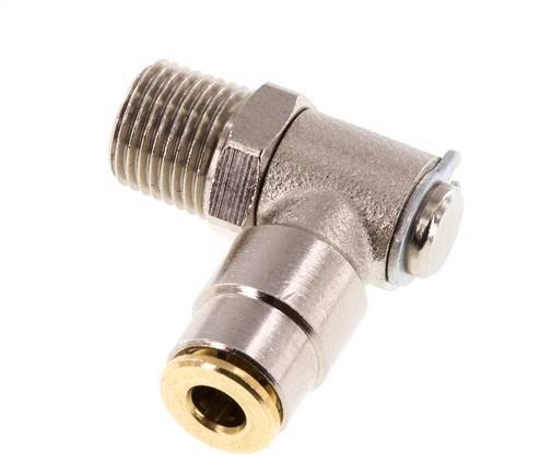 4mm x R1/8'' 90deg Winkel-Steckverschraubung mit Außengewinde Messing NBR drehbarHochdruck
