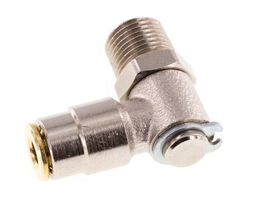 4mm x R1/8'' 90deg Winkel-Steckverschraubung mit Außengewinde Messing NBR drehbarHochdruck