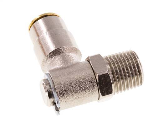 4mm x R1/8'' 90deg Winkel-Steckverschraubung mit Außengewinde Messing NBR drehbarHochdruck