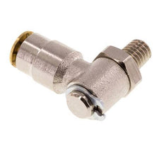 4mm x M 6 (konisch) 90° Winkel Steckverschraubung mit Außengewinde Messing NBR drehbarHochdruck