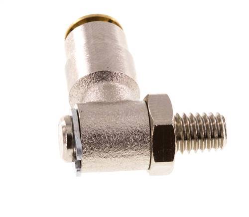 4mm x M 6 (konisch) 90° Winkel Steckverschraubung mit Außengewinde Messing NBR drehbarHochdruck