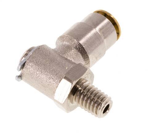 4mm x M 6 (konisch) 90° Winkel Steckverschraubung mit Außengewinde Messing NBR drehbarHochdruck