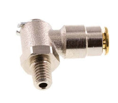 4mm x M 6 (konisch) 90° Winkel Steckverschraubung mit Außengewinde Messing NBR drehbarHochdruck