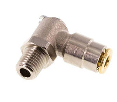 4mm x M 8 x 1 (konisch) 90° Winkel-Steckverschraubung mit Außengewinde Messing NBR drehbarHochdruck