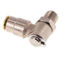 4mm x M 8 x 1 (konisch) 90° Winkel-Steckverschraubung mit Außengewinde Messing NBR drehbarHochdruck