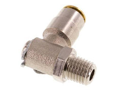 4mm x M 8 x 1 (konisch) 90° Winkel-Steckverschraubung mit Außengewinde Messing NBR drehbarHochdruck