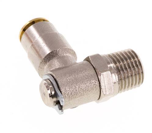 4mm x M 10 x 1 (konisch) 90° Winkel-Steckverschraubung mit Außengewinde Messing NBR drehbarHochdruck