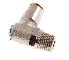 4mm x M 10 x 1 (konisch) 90° Winkel-Steckverschraubung mit Außengewinde Messing NBR drehbarHochdruck