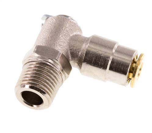 4mm x M 10 x 1 (konisch) 90° Winkel-Steckverschraubung mit Außengewinde Messing NBR drehbarHochdruck