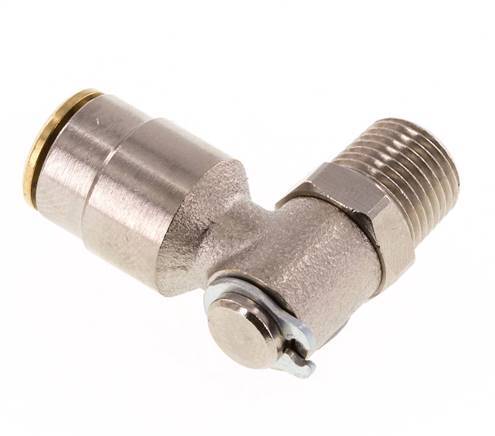 6mm x R1/8'' 90deg Winkel-Steckverschraubung mit Außengewinde Messing NBR drehbarHochdruck