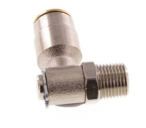 6mm x R1/8'' 90deg Winkel-Steckverschraubung mit Außengewinde Messing NBR drehbarHochdruck
