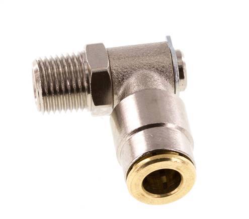 6mm x R1/8'' 90deg Winkel-Steckverschraubung mit Außengewinde Messing NBR drehbarHochdruck