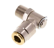 6mm x R1/8'' 90deg Winkel-Steckverschraubung mit Außengewinde Messing NBR drehbarHochdruck