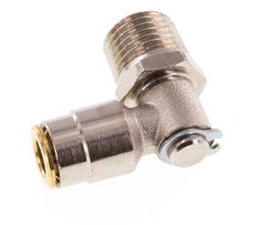 6mm x R1/4'' 90deg Elbow Push-in Fitting with Male Threads Brass NBR RotatableHigh Pressure