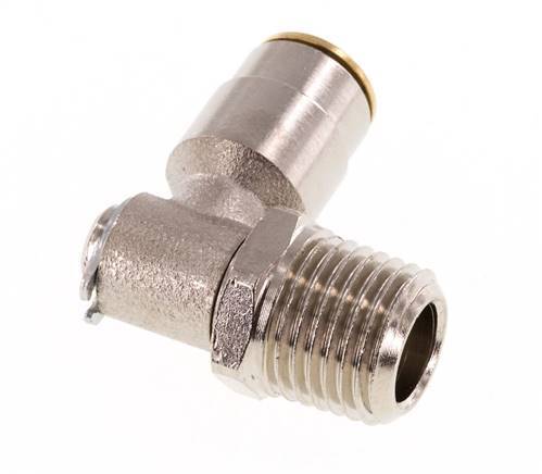 6mm x R1/4'' 90deg Winkel Steckverschraubung mit Außengewinde Messing NBR drehbarHochdruck