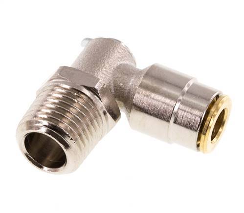 6mm x R1/4'' 90deg Winkel Steckverschraubung mit Außengewinde Messing NBR drehbarHochdruck