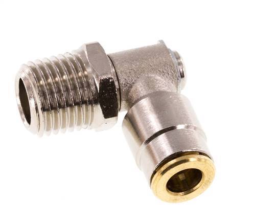 6mm x R1/4'' 90deg Winkel Steckverschraubung mit Außengewinde Messing NBR drehbarHochdruck
