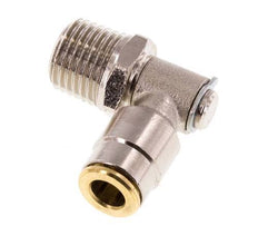 6mm x R1/4'' 90deg Winkel Steckverschraubung mit Außengewinde Messing NBR drehbarHochdruck