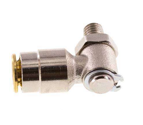 6mm x M 6 (konisch) 90° Winkel Steckverschraubung mit Außengewinde Messing NBR drehbarHochdruck
