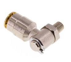 6mm x M 6 (konisch) 90° Winkel Steckverschraubung mit Außengewinde Messing NBR drehbarHochdruck