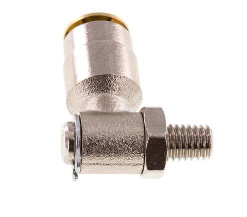6mm x M 6 (konisch) 90° Winkel Steckverschraubung mit Außengewinde Messing NBR drehbarHochdruck