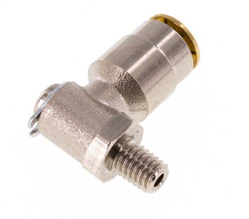 6mm x M 6 (konisch) 90° Winkel Steckverschraubung mit Außengewinde Messing NBR drehbarHochdruck